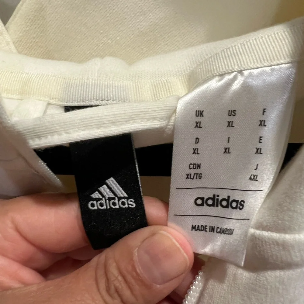 adidas Women's Cream Hoodie with Black Details